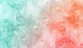 Ethereal mist abstract spring background with coral and mint blending for serenity and renewal