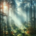 50 118. Ethereal misty forest effect_ An ethereal, mi