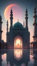 Ethereal Mosque in Soft Sunrise Glow, Generative AI Royalty Free Stock Photo