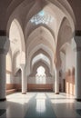 Ethereal Mosque in Soft Sunrise Glow, Generative AI