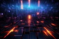 Ethereal Neon Futurism: Mesmerizing Wallpaper. AI