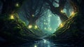 Ethereal Nexus: Glowing Vines and Roots Uniting the Techno Jungle Realms