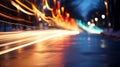 Ethereal Nightscapes. Mesmerizing Blurs of Car Lights and Street Lamps in the Urban Metropolis.