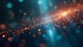 Ethereal Particle Stream in Teal and Copper Hues