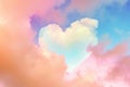 Ethereal Pastel Heart Created By Clouds In A Vibrant Sky