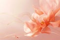 Ethereal peach flower on gradient background. Neural network AI generated