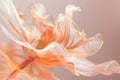 Ethereal peach flower on gradient background. Neural network AI generated