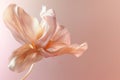 Ethereal peach flower on gradient background. Neural network AI generated