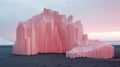 Ethereal Pink Tower: Minimalist Parametric Architecture In Reynisfjara