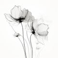 Ethereal Poppy Vector Image With Hazy Romanticism And Minimalistic Composition Royalty Free Stock Photo