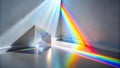 Ethereal Rainbow Prism on a White Wall Generative AI