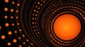 Ethereal Rhythms: Abstract Circles in Orange and Black