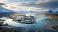 Ethereal River In Iceland A Stunning 3d Render Of Expansive Aquamarine Landscapes