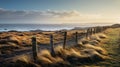 Ethereal Scottish Landscape: Stone Fence On English Moors