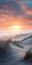 Ethereal Scottish Landscape: Sunset On Beach Dune With Soft Gradients