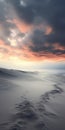 Ethereal Seascapes: Captivating Desert Sunset On Norwegian Sand Dunes