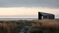 Ethereal Seascapes: A Stunning Black House Amidst Coastal Views