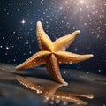 An ethereal, sentient starfish, dancing in a cosmic ballet of twinkling stars2