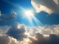 Ethereal Skies: Breathtaking Cloud and Sun Artwork for Sale Royalty Free Stock Photo