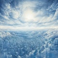 Ethereal Sky Landscape Drawing. Perfect for Wallpapers and Posters.