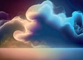 Ethereal Skyscape: A Heavenly Blend of Blue Sky, Fluffy Clouds, and Radiant Sun AI-Generated Background