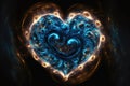Ethereal, spiritual heart with mysterious blue energy swirling inside, Generative AI, is not based on any original image,
