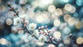 Ethereal Spring Blossoms with Bokeh Background, AI Generated