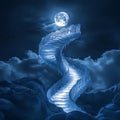 Ethereal Staircase Under a Moonlit Sky