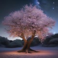 An ethereal, star-blossom tree, rooted on a moon, with radiant petals that exude stardust3