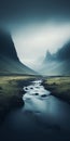 Ethereal Stream: A Futuristic Landscape Of Eerie Serenity