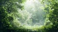 Ethereal Sunlit Forest Path - Digital Illustration Royalty Free Stock Photo