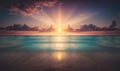 Ethereal Sunrise over Miami Beach Ocean Perfect for Posters and Wallpapers. Royalty Free Stock Photo