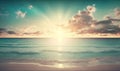 Ethereal Sunrise over Miami Beach Ocean Perfect for Posters and Wallpapers. Royalty Free Stock Photo