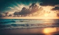 Ethereal Sunrise over Miami Beach Ocean Perfect for Posters and Wallpapers. Royalty Free Stock Photo