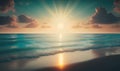 Ethereal Sunrise over Miami Beach Ocean Perfect for Posters and Wallpapers. Royalty Free Stock Photo