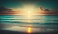 Ethereal Sunrise over Miami Beach Ocean Perfect for Posters and Wallpapers. Royalty Free Stock Photo