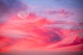 Ethereal Surreal Full Moon Colorful Nature Abstract