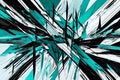 ethereal symphony: cyan, black, and white abstract vector art