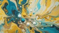 Ethereal Symphony of Yellow and Blue: An Acrylic Masterpiece Expressing Harmony in Motion