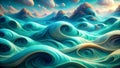 Ethereal Teal and Azure Swirls: A Generative Abstract Landscape generative AI