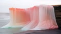 Ethereal Translucent Fabric Wall Over Cliff: Minimalist Parametric Architecture In Gullfoss