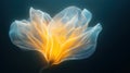 Ethereal Translucent Flower in Soft Light Showcasing Delicate Petals and Warm Glow Royalty Free Stock Photo