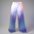 Ethereal Transparency: 3d Wide Leg Pants With Color Gradients