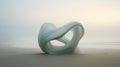 Ethereal Transparency: A Graceful Green Sculpture On The Beach