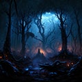 Ethereal Trees of Banshee\'s Thicket - AI Generative By Halloween ai