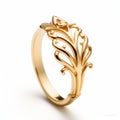 Ethereal Trees Gold Ring - Intricate Art Deco Design Inspired By Norwegian Nature