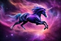 An ethereal unicorn on a nebula background AI generated Royalty Free Stock Photo