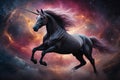 An ethereal unicorn on a nebula background AI generated Royalty Free Stock Photo