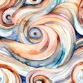 Ethereal Watercolor Abstraction: Luminous Circles and Whimsical Forms