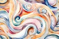 Ethereal Watercolor Abstraction: Luminous Circles and Whimsical Forms
